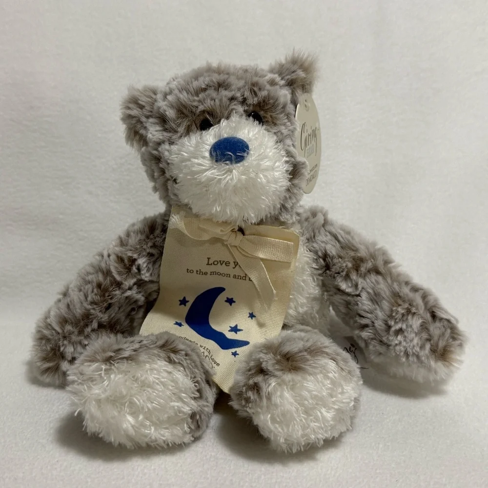 Demdaco Giving Collection Gray and Cream Plush Bear - NWT